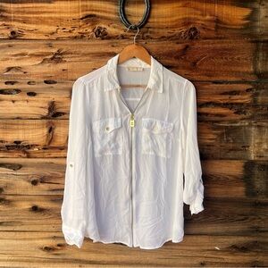 MICHAEL KORS | White Long Sleeve Blouse 8